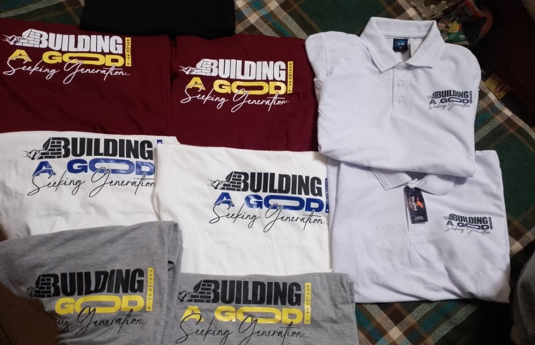 Folded custom T-shirts and polos in multiple colorways